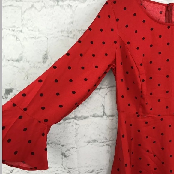 💃SLEEVE 3/4 DRESS WomenELASTIC Red - Picture 3 of 7